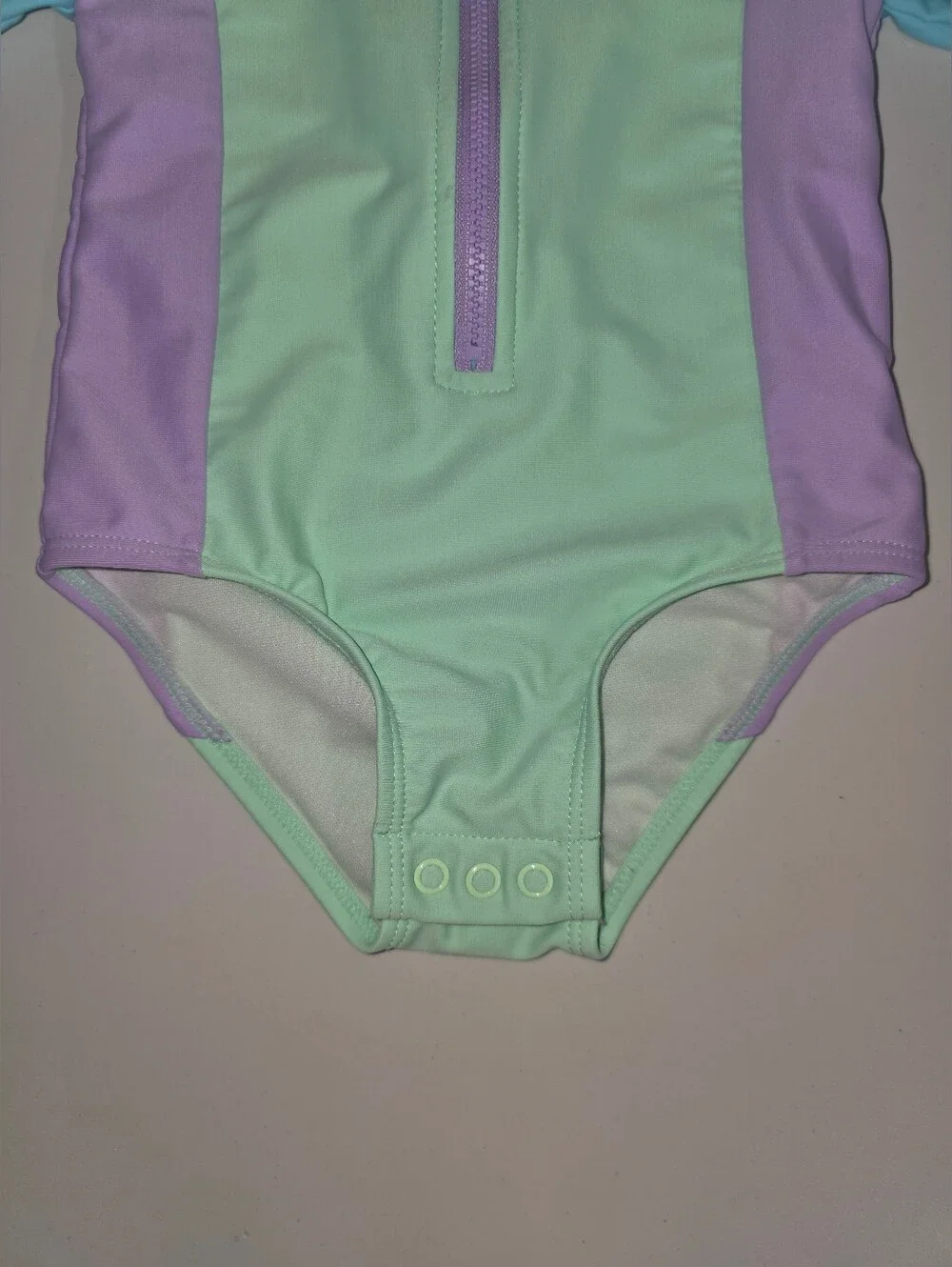 The Children's Place Pastel Mint, Lavender & Aqua Long-Sleeve One-Piece Swimsuit